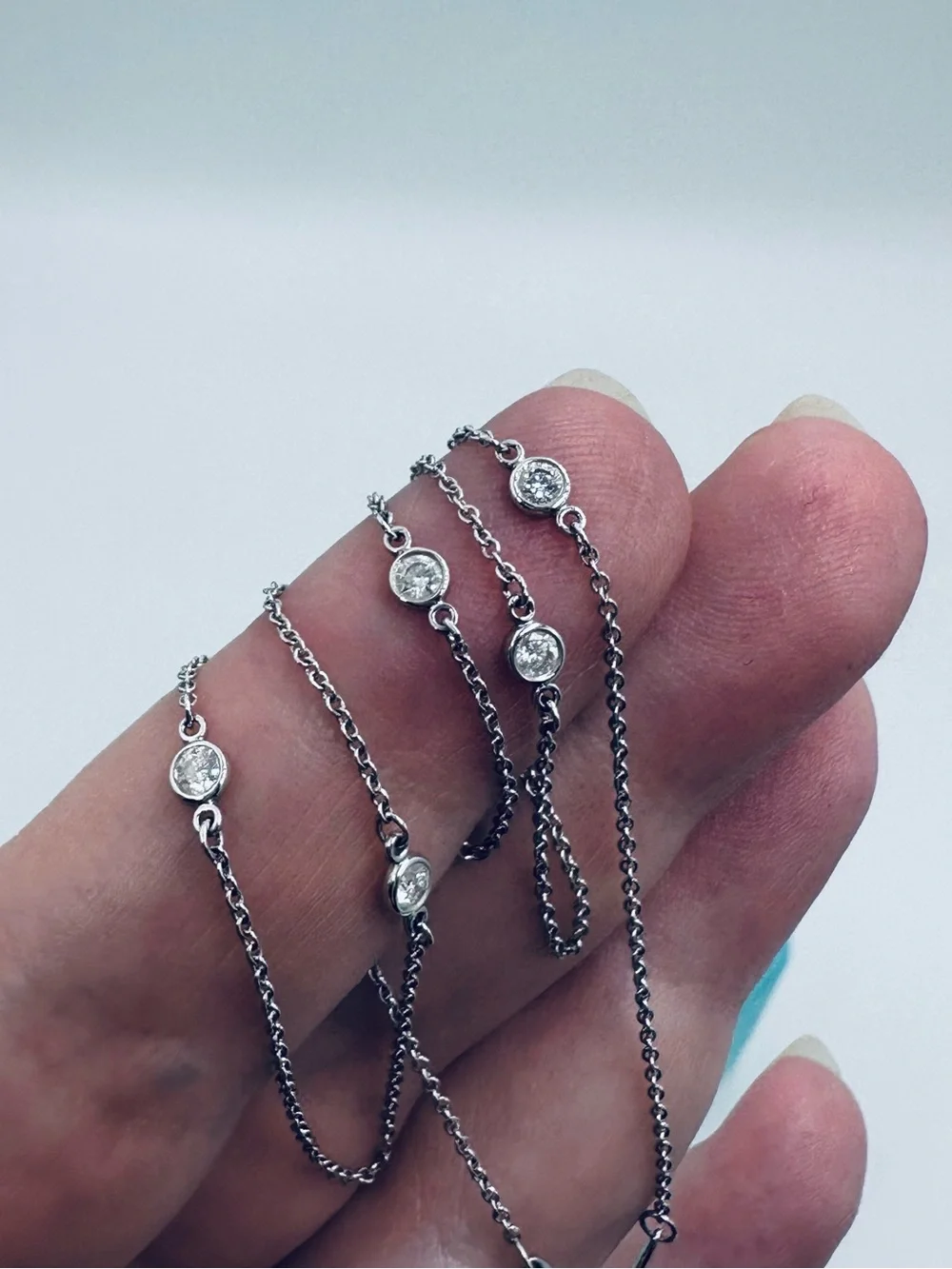 Tiffany & Co. 950 Platinum Diamonds by the Yard Necklace .40 TCW with Packaging